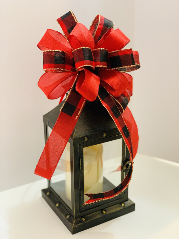 Red and Black Buffalo Plaid Bow