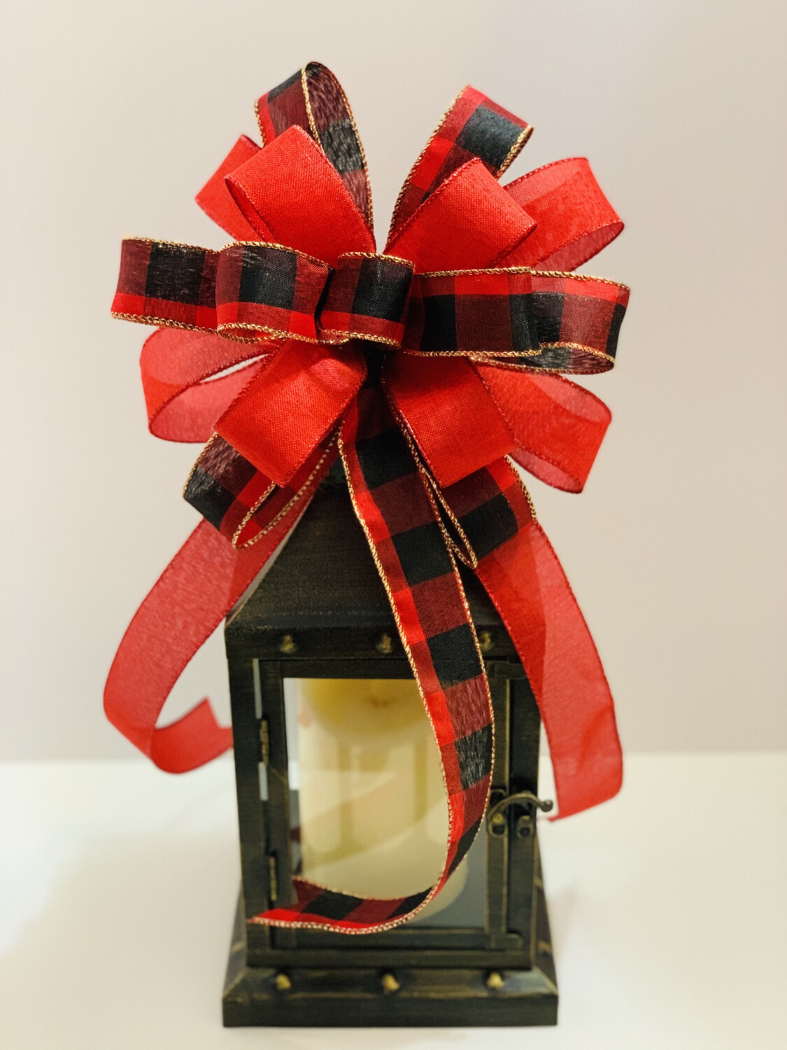 Red and Black Buffalo Plaid Bow