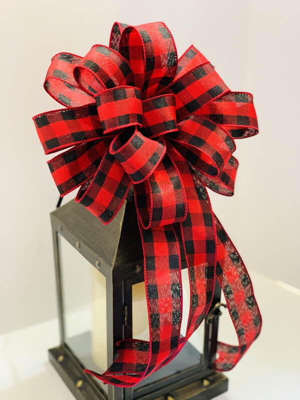 Red and Black Buffalo Plaid Bow