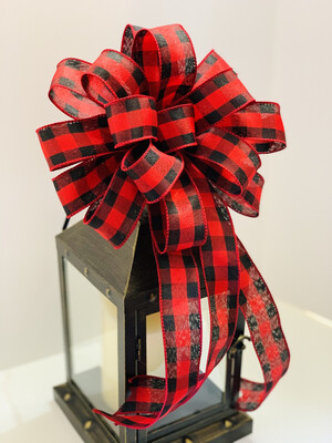 Red and Black Buffalo Plaid Bow