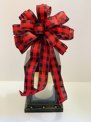 Red and Black Buffalo Plaid Bow