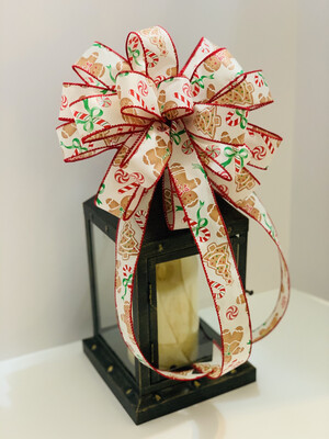 Gingerbread Candy Canes Christmas Bow
