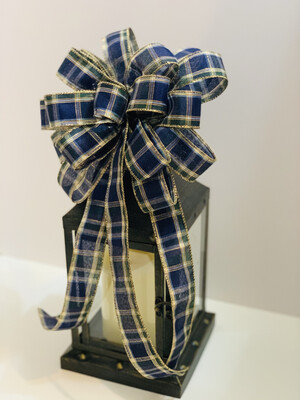 Blue and Green Plaid Bow