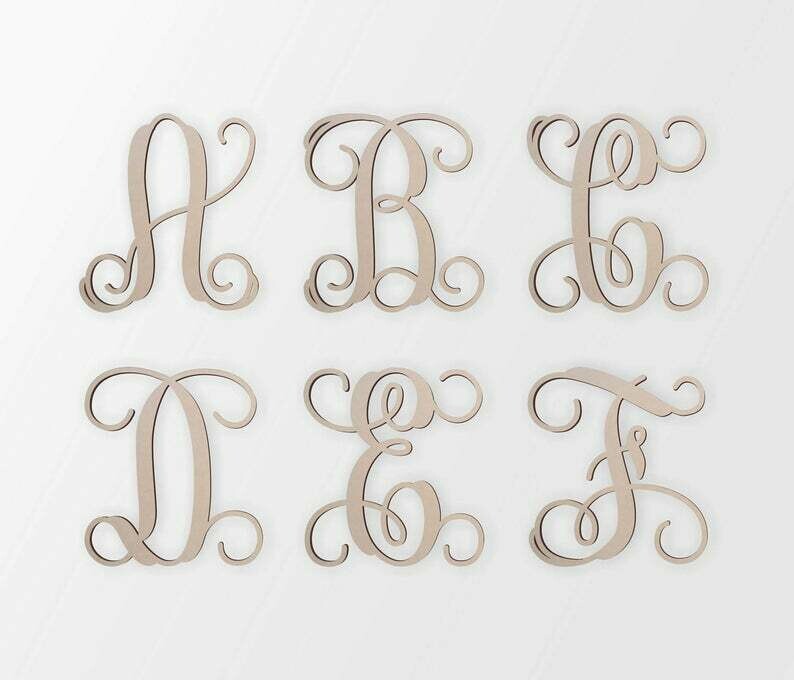 Wood Monogram Letters, 12&quot;