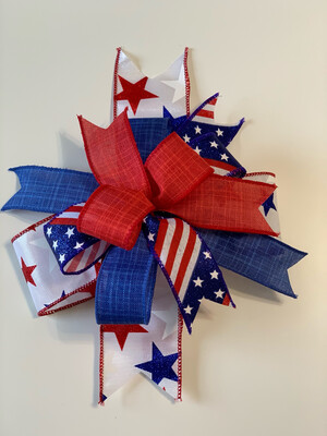 Red White Blue Patriotic Accent Bow