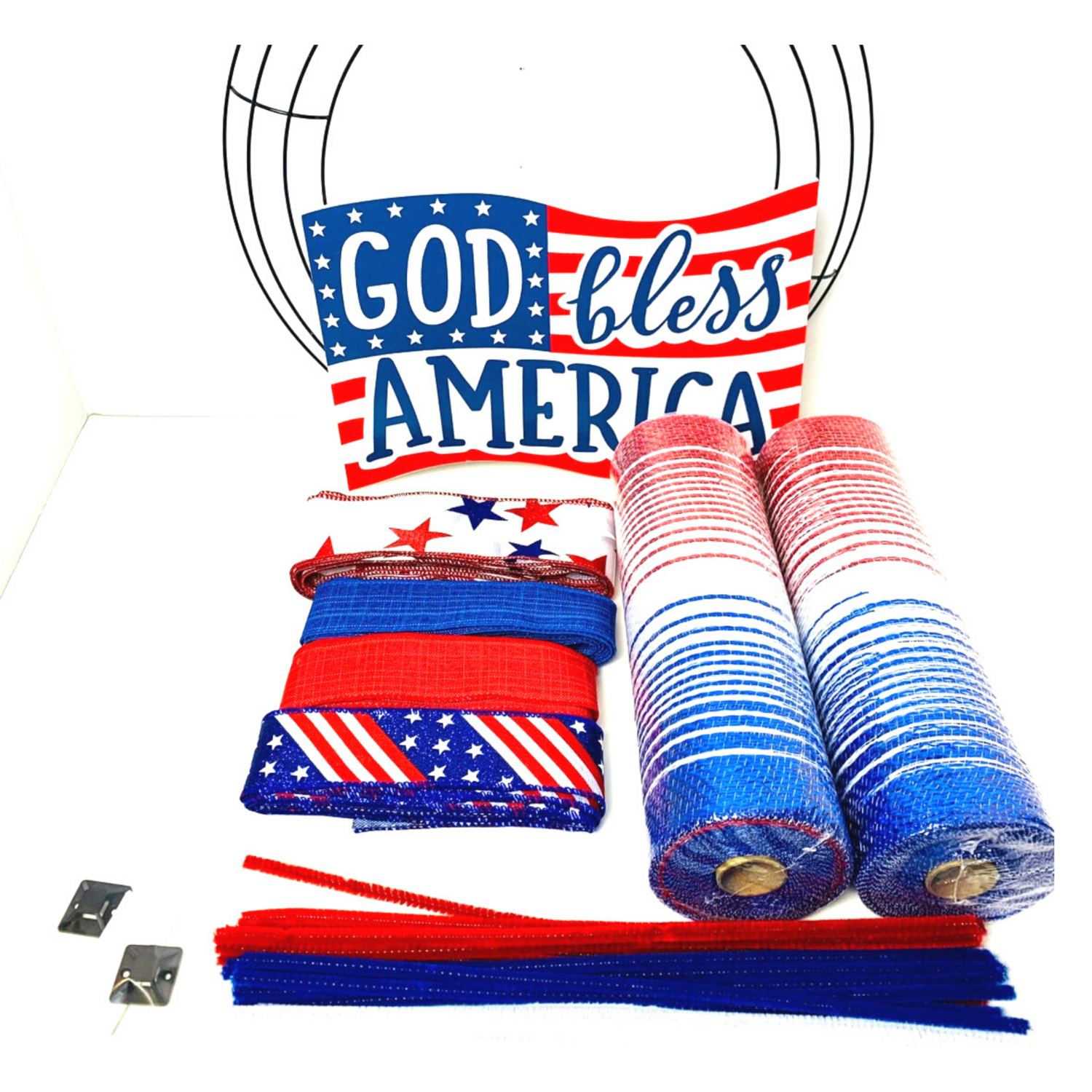 God Bless America Patriotic Wreath Kit