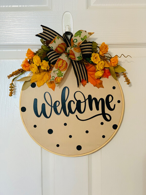 Fall Welcome Hoop Wreath