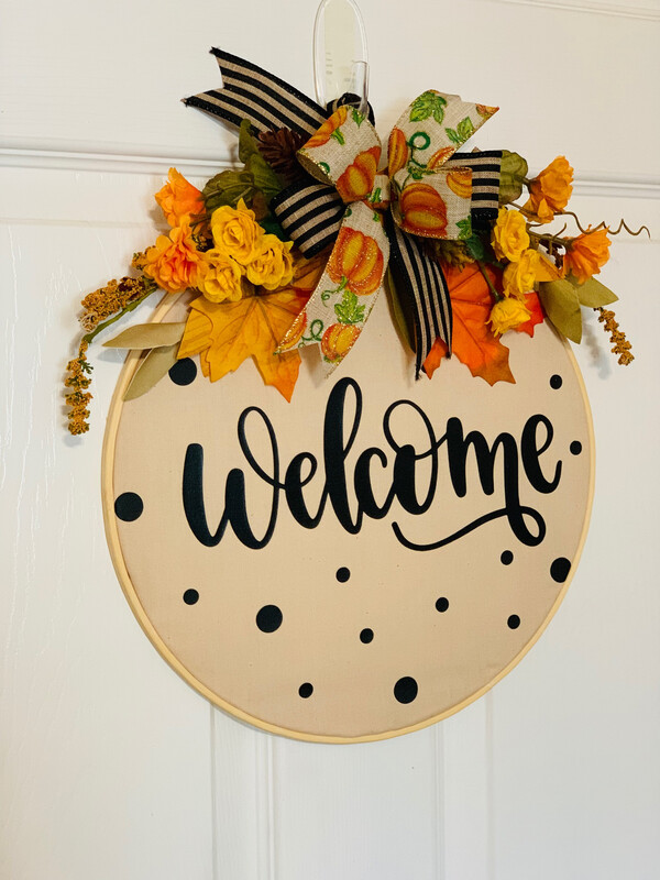 Fall Welcome Hoop Wreath