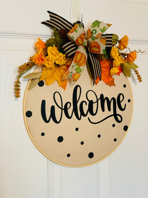 Fall Welcome Hoop Wreath
