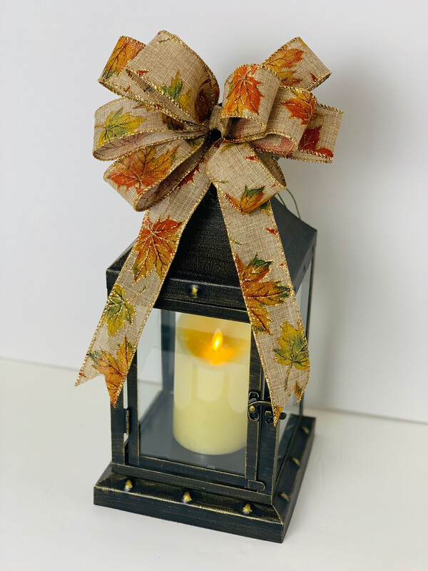 Glitter Fall Leaves Bow