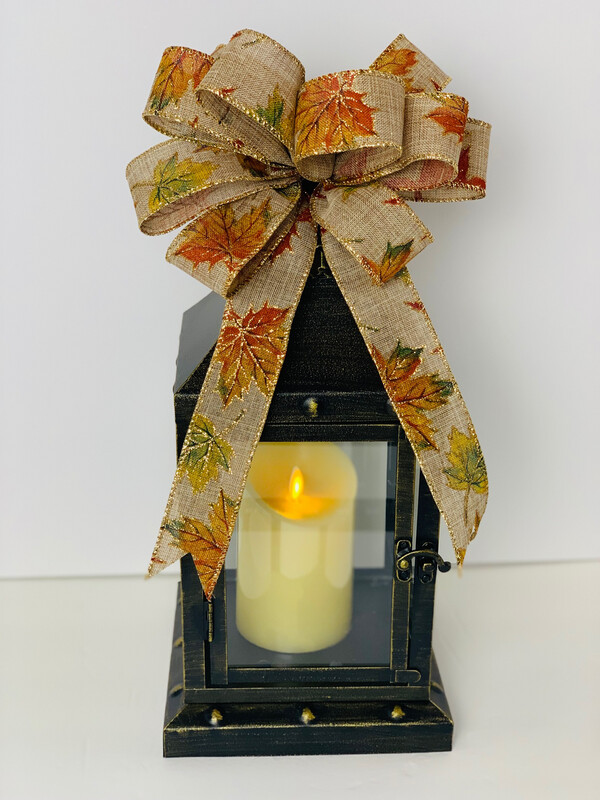 Glitter Fall Leaves Bow