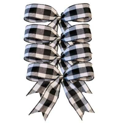 Mini Black &amp; White Check Bows
