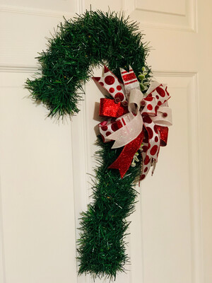 Candy Cane Evergreen Wreath