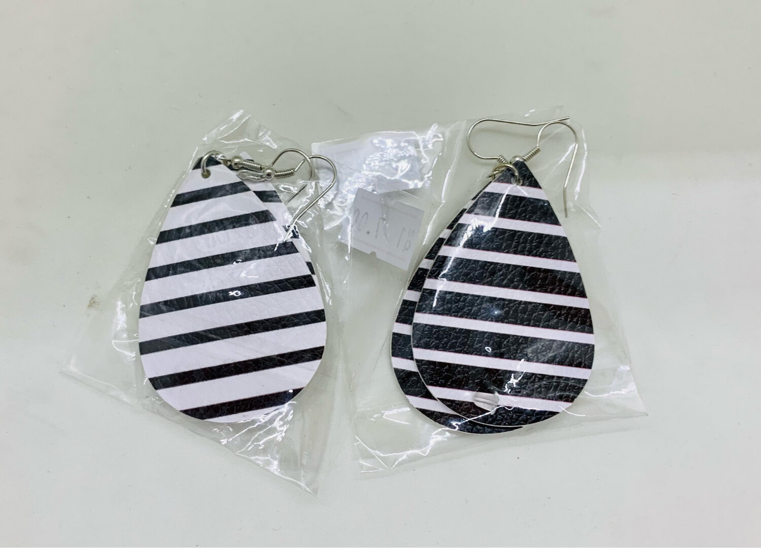 Black & White Striped Earrings