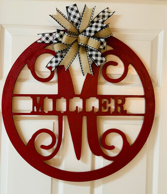 Black White Burlap Bow