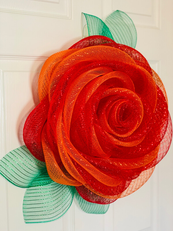 Red Orange Rose Wreath
