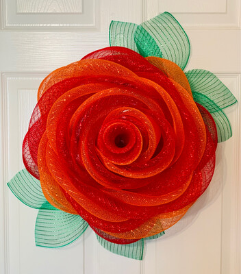 Red Orange Rose Wreath