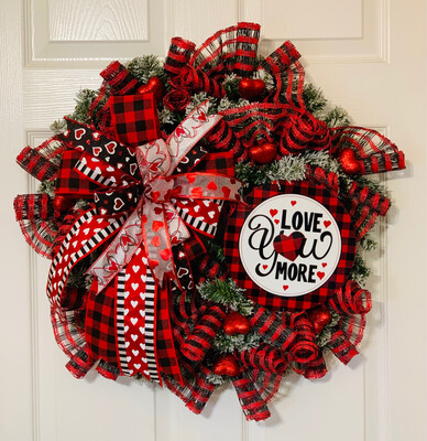 Love You More Valentine’s Day Wreath