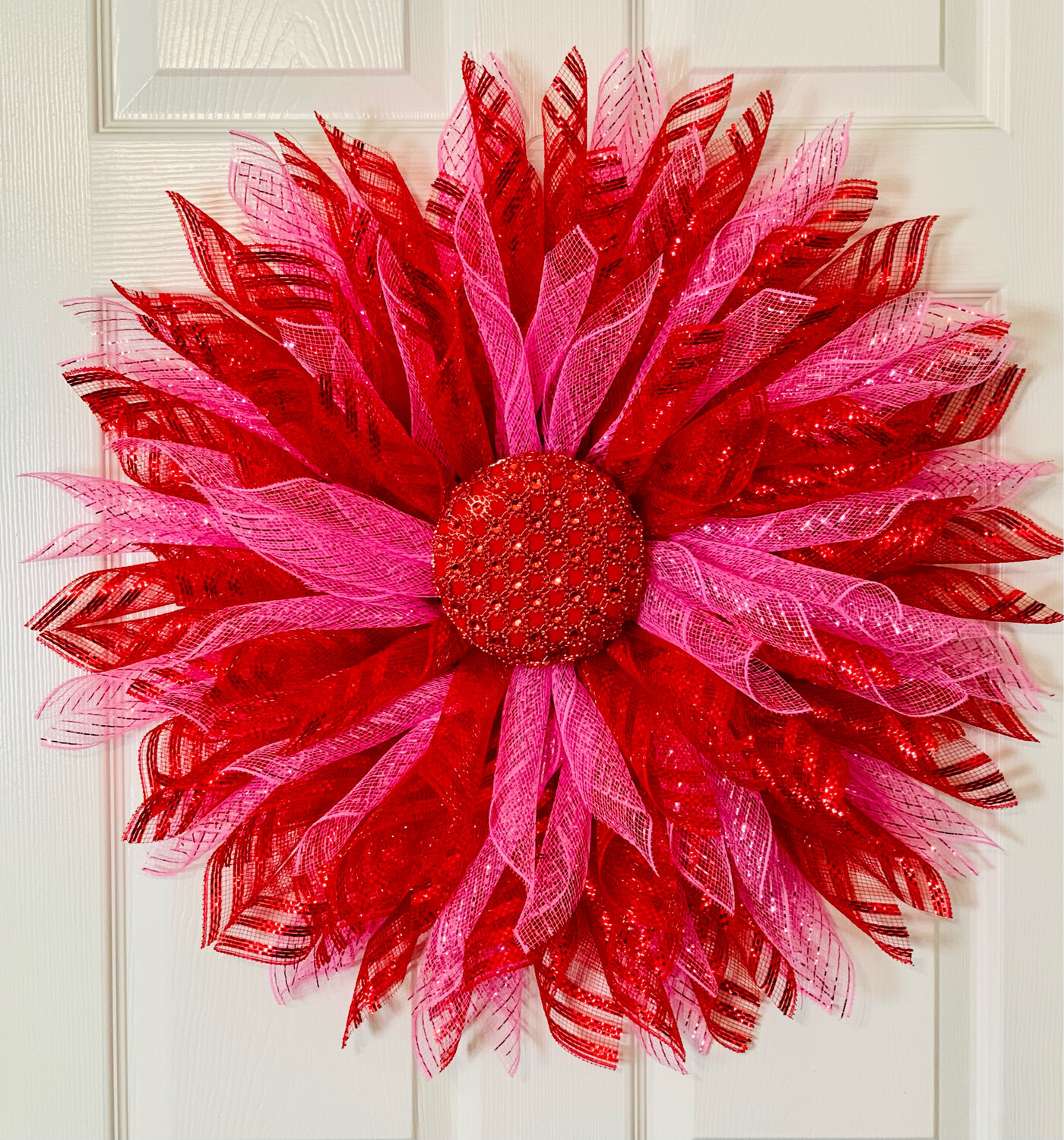 Red & Pink Valentine's Day Flower Wreath
