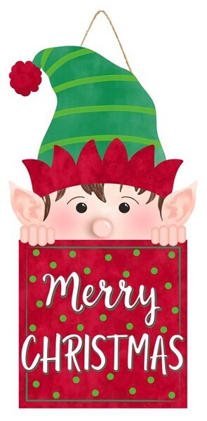 Peeking Elf Sign
