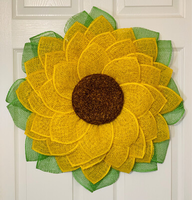 Yellow Daisy Petal Sunflower Flower Wreath