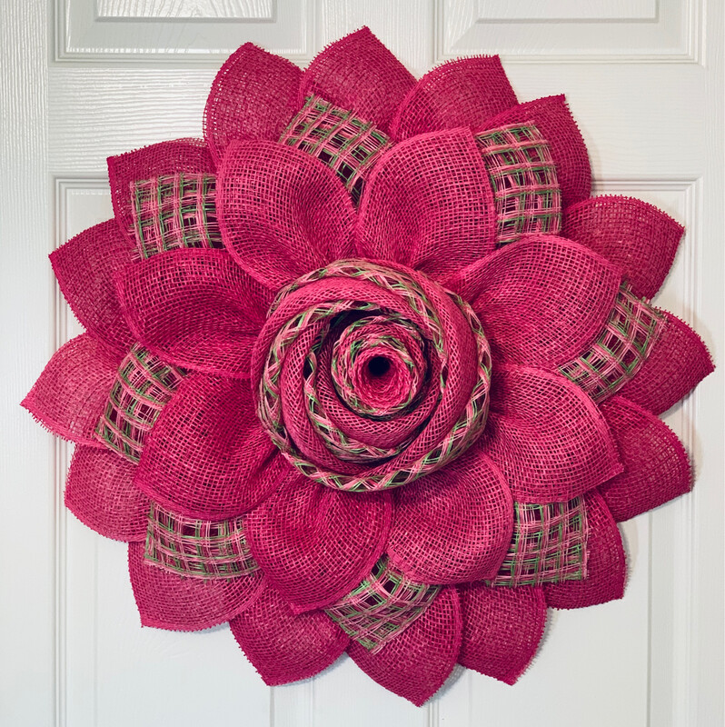 Pink &amp; Green Flower Wreath