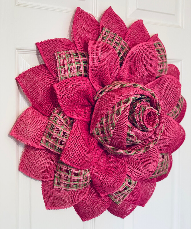 Pink &amp; Green Flower Wreath