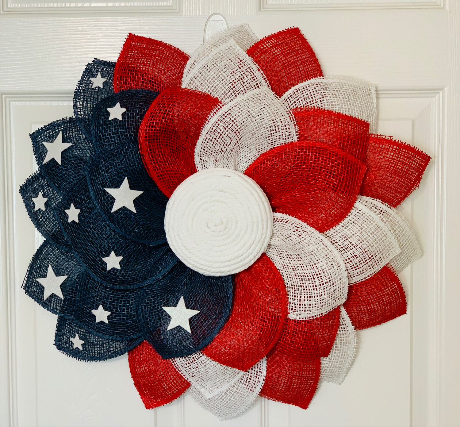 American Flag Flower Wreath
