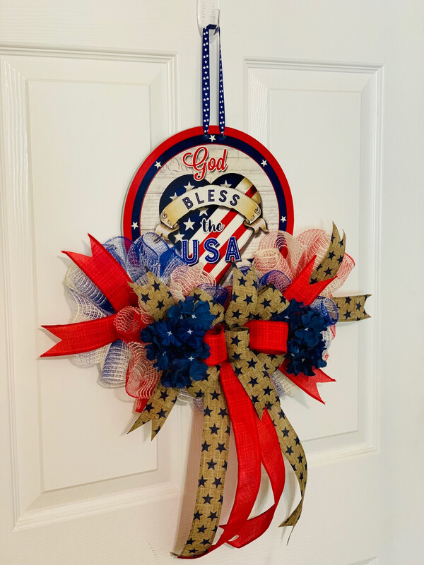 God Bless the USA Rail Wreath