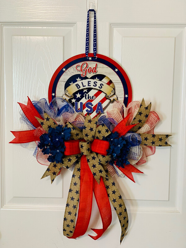 God Bless the USA Rail Wreath