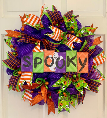 Spooky Blocks Halloween Wreath