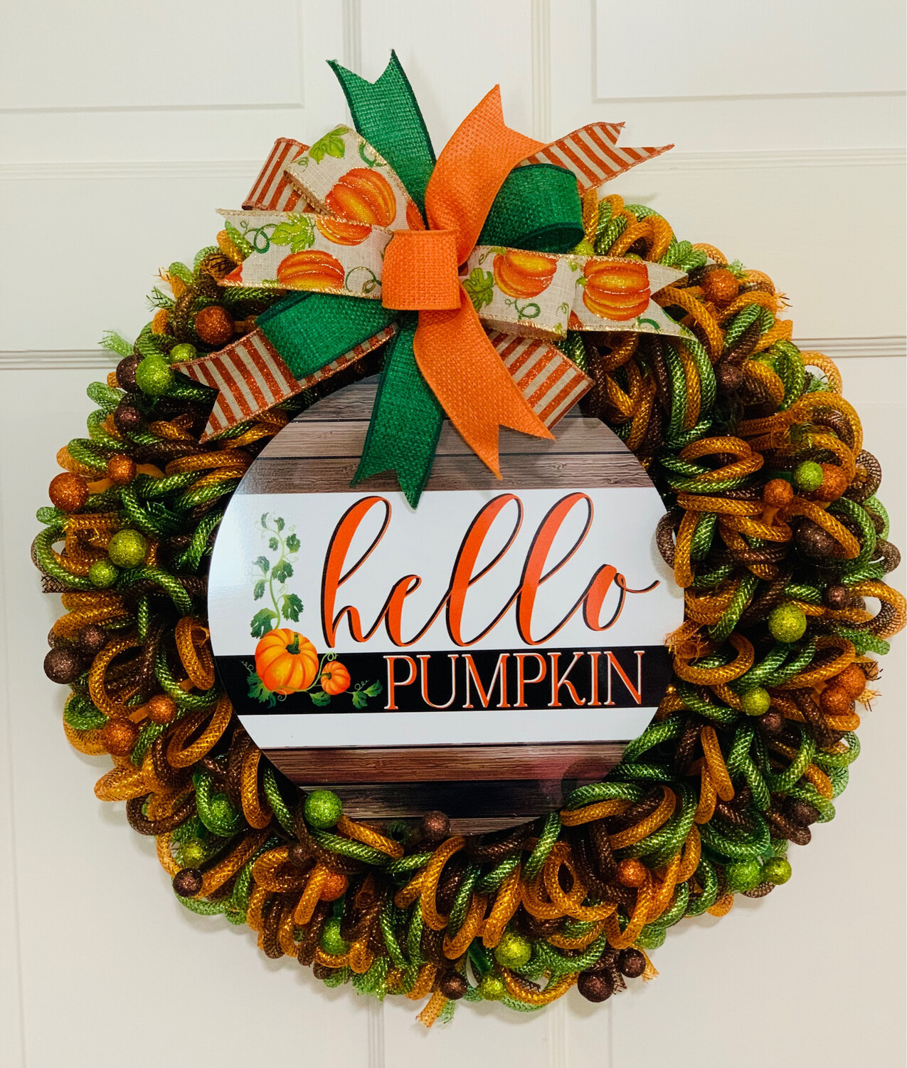 Hello Pumpkin Fall Wreath