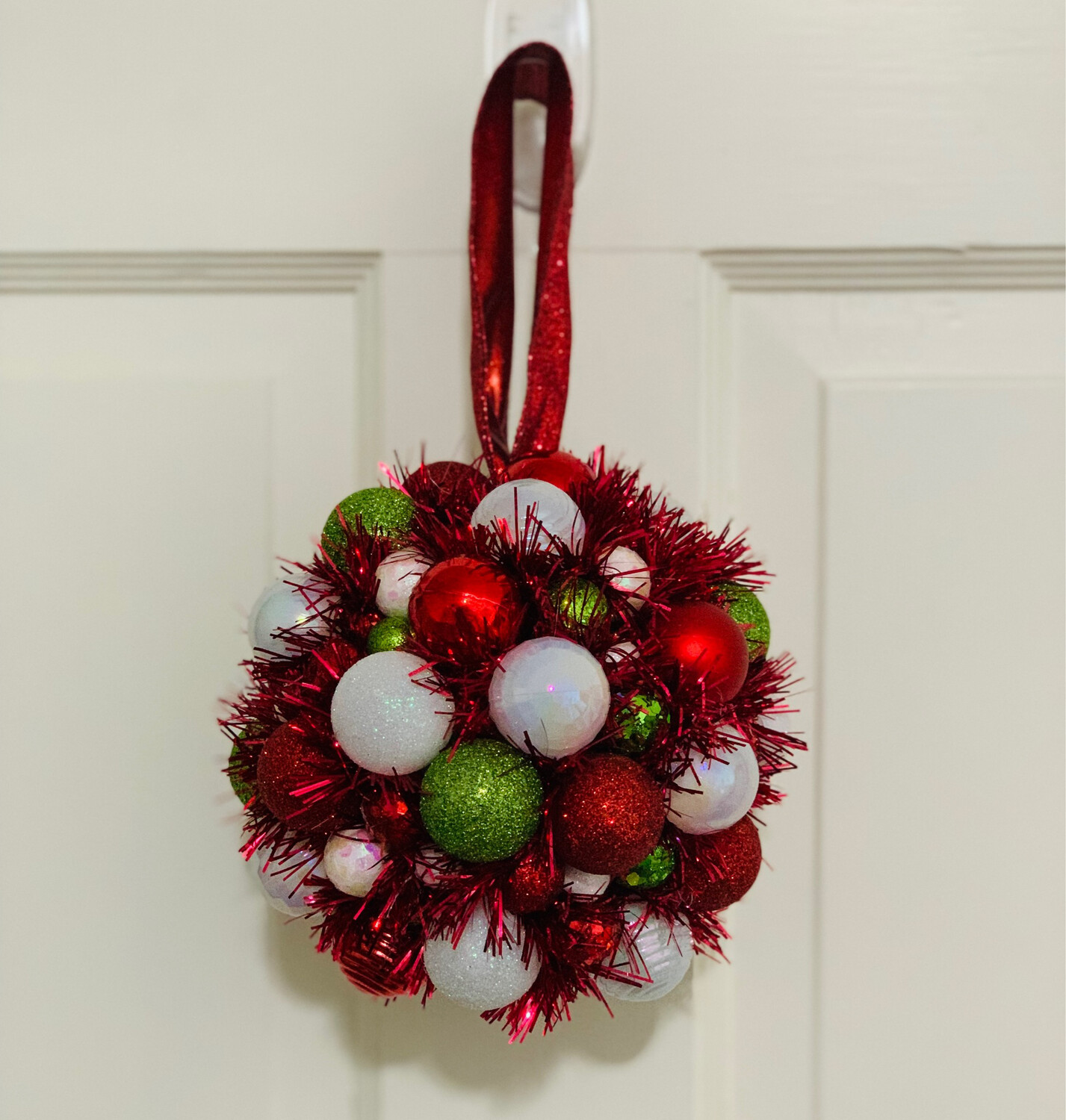 Red, White, Lime Green Ornament Ball