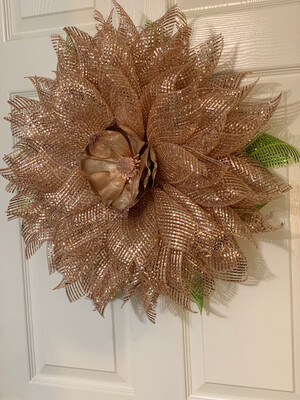 Rose Gold Flower Wreath