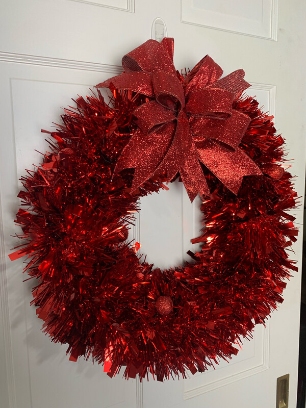 Red Tinsel Wreath