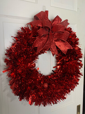 Red Tinsel Wreath