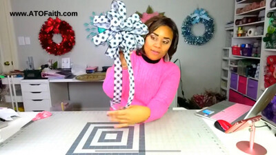 Black &amp; White Checkered Plaid Bow