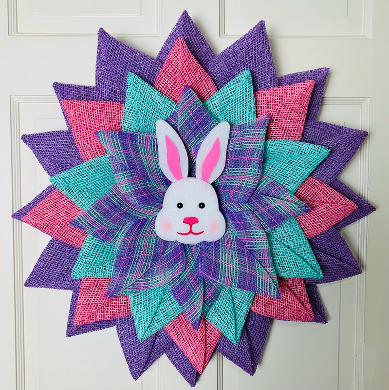 Easter Bunny Flower Wreath