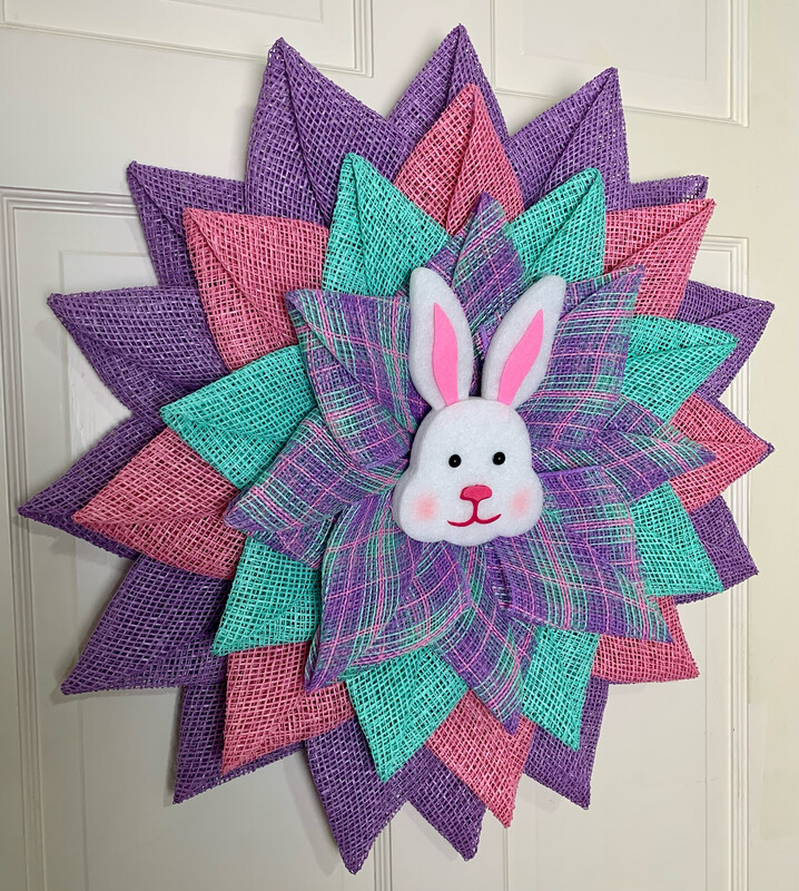 Easter Bunny Flower Wreath
