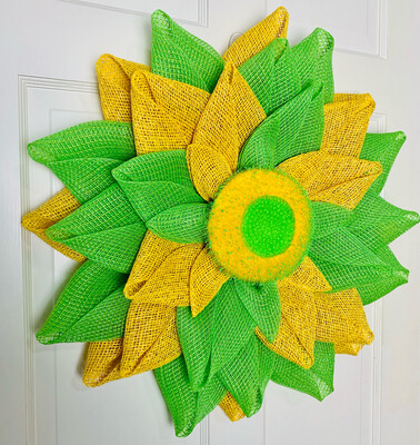 Yellow &amp; Green Flower Wreath