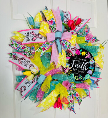 Walk By Faith Inspirational Wreath
