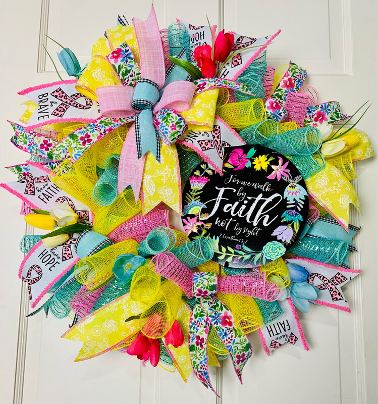 Walk By Faith Inspirational Wreath