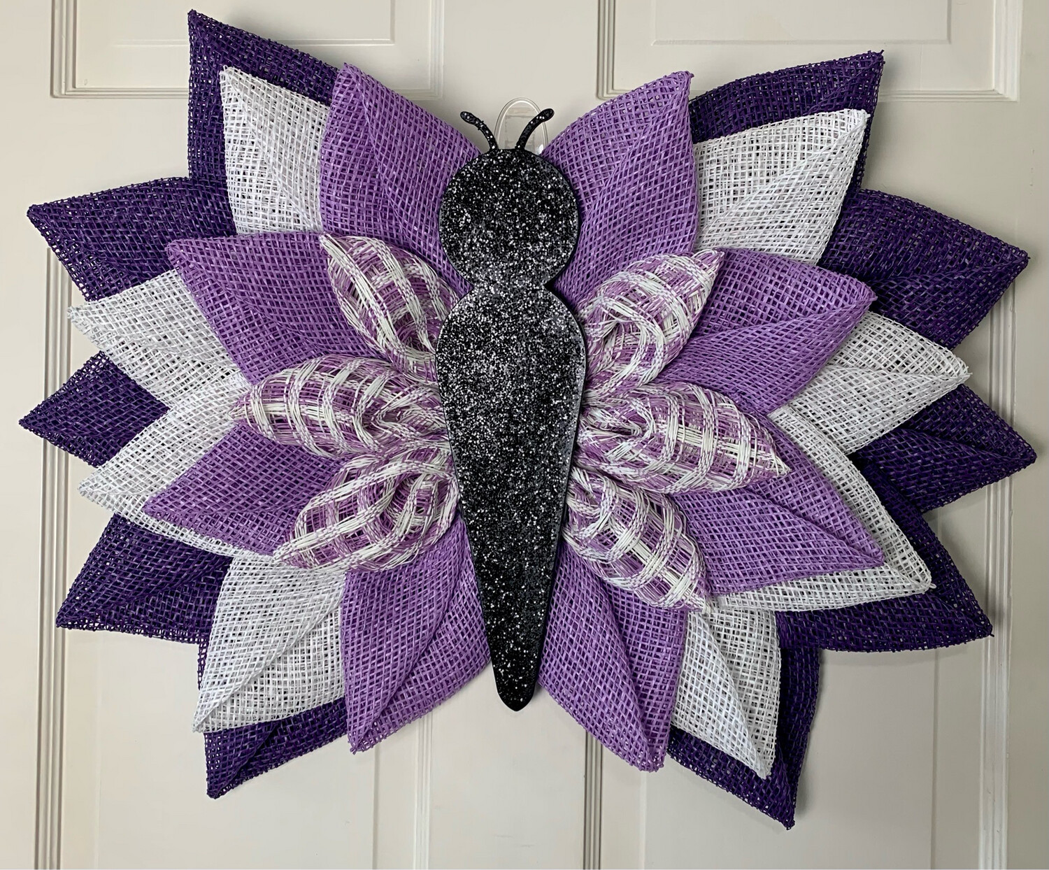 Purple & White Butterfly Wreath
