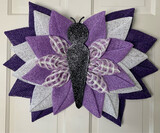 Purple &amp; White Butterfly Wreath