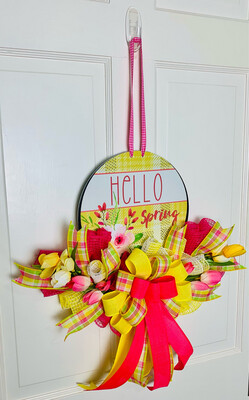 Hello Spring Rail Wreath