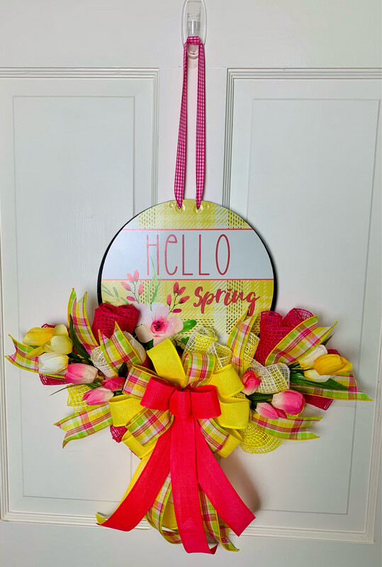 Hello Spring Rail Wreath
