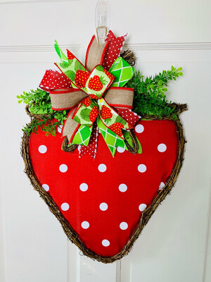 Strawberry Grapevine Door Hanger