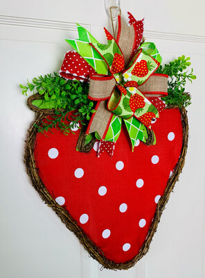 Strawberry Grapevine Door Hanger