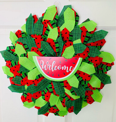 Watermelon Ribbon Wreath