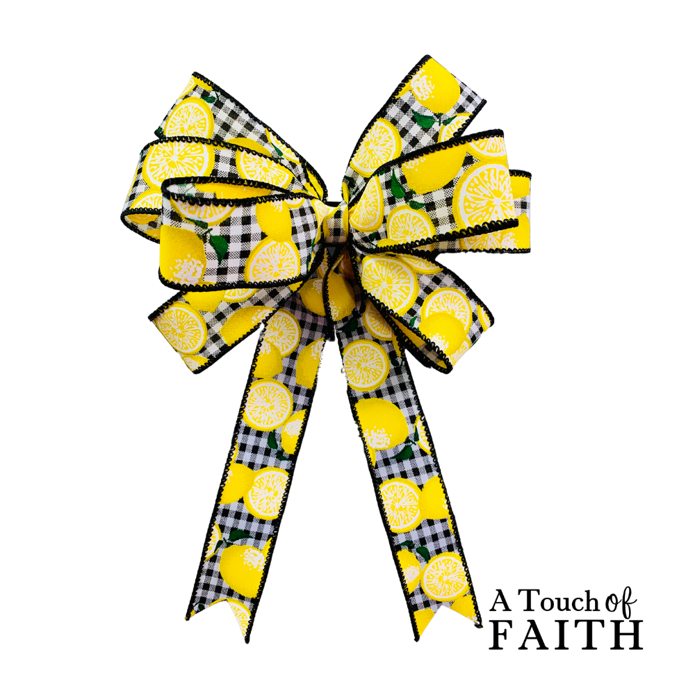 Gingham Lemon Bow